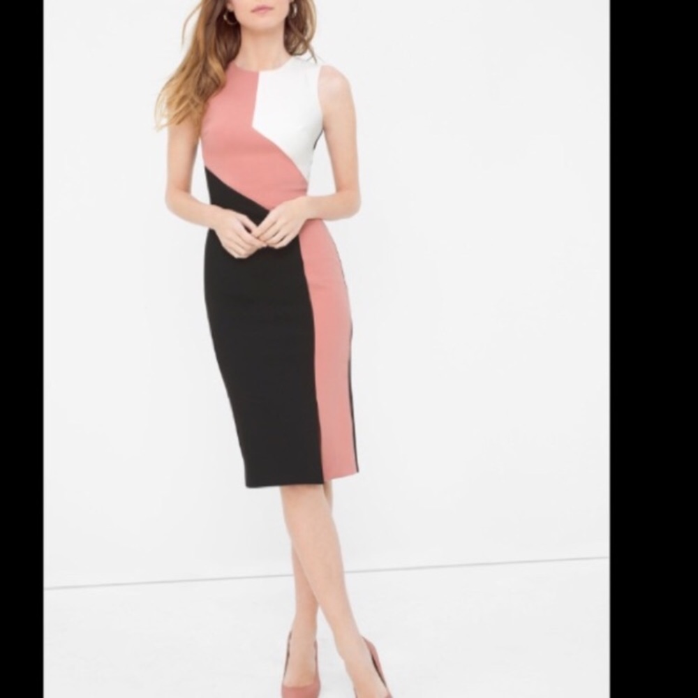 SALE💋WHBM diagonal colorblock dress